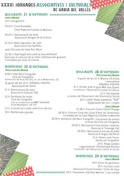 Programa de les XXXVI Jornades Associatives i Culturals de Badia del Vallès
