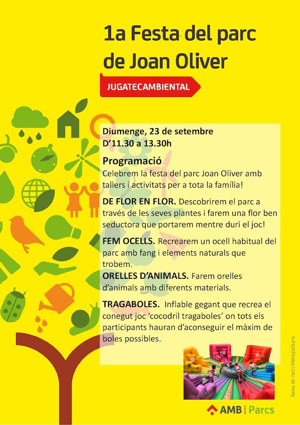 Cartell de la 1a Festa del parc de Joan Oliver