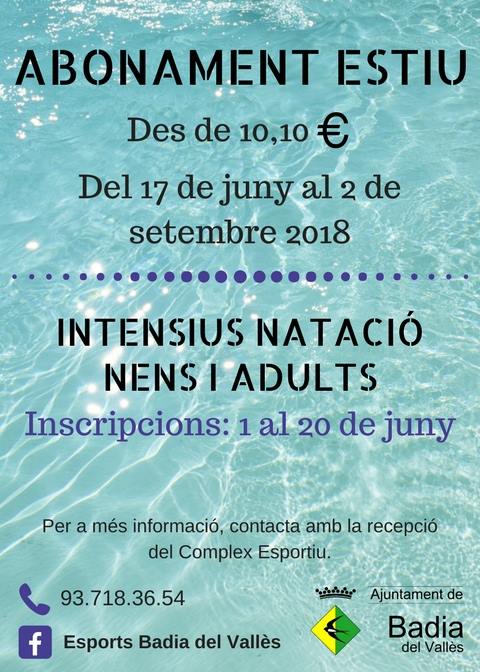 Cartell de la piscina d'estiu