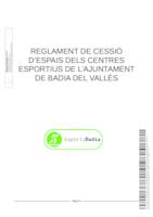 Reglament de cessió dels espais esportius municipals de Badia del Vallès