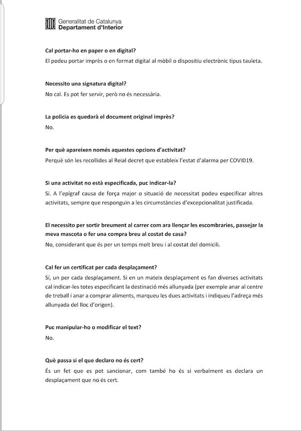 Preguntes i respostes sobre el certificat autoresponsable (pàgina 2)