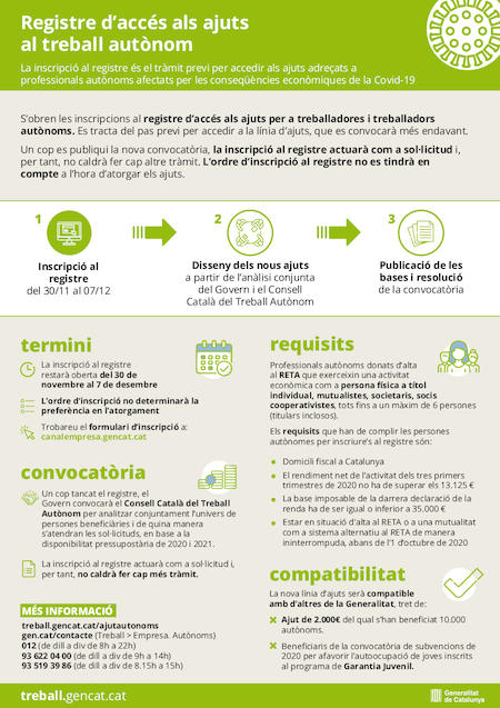 Infografia resum del procés per sol·licitat ajuts