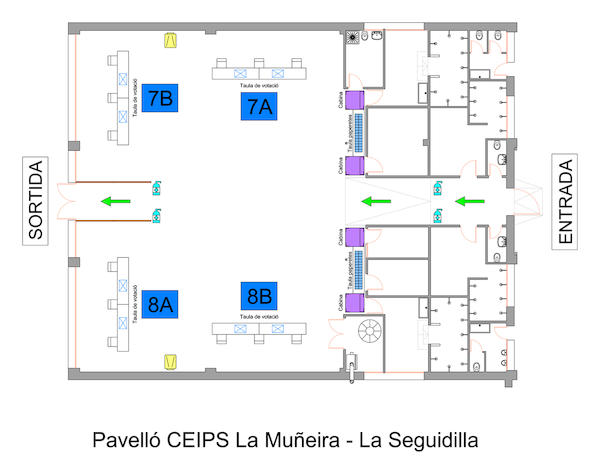 Seccions del Pavelló de La Muñeira i La Seguidilla