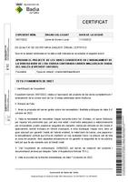 Certificat d'aprovació del projecte d'obres d'arranjament de la vorera nord de l'av. d´Eivissa cantonada carrer Mallorca de Badia del Vallès