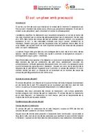 Document riscos del sol. Prevenci&oacute; c&agrave;ncer de pell