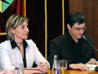 Eva Menor y Jose Luis en el Pleno de ren&uacute;ncia de J.Luis Jimeno