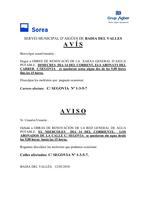 Av&iacute;s tall de subministrament d'aigua