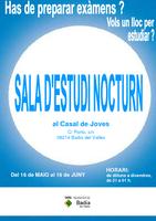 cartell sala d'estudis nocturna