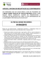 Av&iacute;s de pagament impost de circulaci&oacute; IVTM