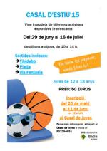 Casal d'estiu per a joves 2015
