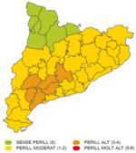 mapa del nivell de risc per nevades