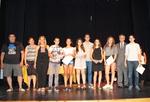 L'alumnat de 2n d'ESO posa amb Jos&eacute; Manuel L&oacute;pez, Reme Moreno, Eva Menor, Iv&aacute;n Sanz i Llu&iacute;s Baulenas