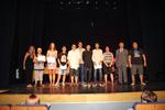 L'alumnat de 1r de Batxillerat, amb Eva Menor, Iv&aacute;n Sanz, Reme Moreno, Llu&iacute;s Baulenas i Jos&eacute; Manuel L&oacute;pez