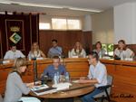 Grup municipal del PSC. En primer terme, la Mesa d'Edat