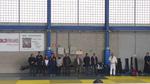 Les autoritats presents a l'exibici&oacute; d'arts marcials