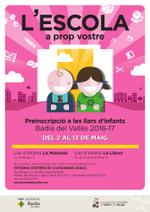 Cartell preinscripci&oacute; llars d'infants de Badia 2016-17