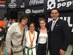 D'esq. a dreta: Alicia Alonso, Valle Gonz&aacute;lez, Alicia Caballero i H&eacute;ctor Gonz&aacute;lez, del Club de Judo Badia. Foto cedida pel club