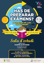 Cartell de la Sala d'estudis nocturna