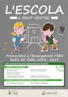 Cartell preinscripció a l'Ensenyament Públic 2018-19