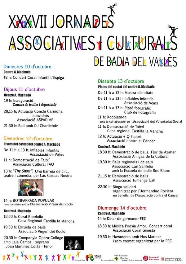 Programa de les XXXVII Jornades Associatives i Culturals de Badia del Vallès