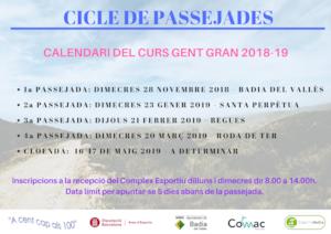 Cartell informatiu de les passejades 2018-19
