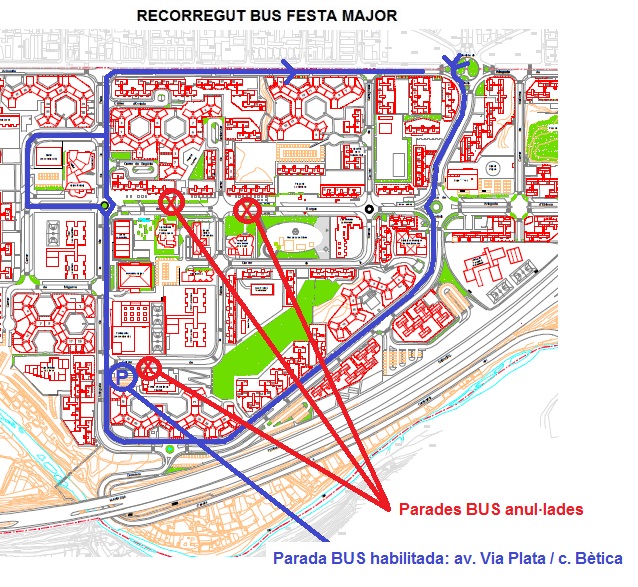 Recorregut i canvi de parades els dies de la Festa Major