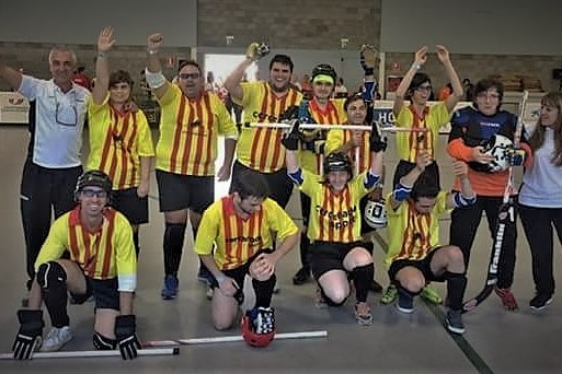 Els integrants de l'equip Hoqueiteb als Special Olimpics