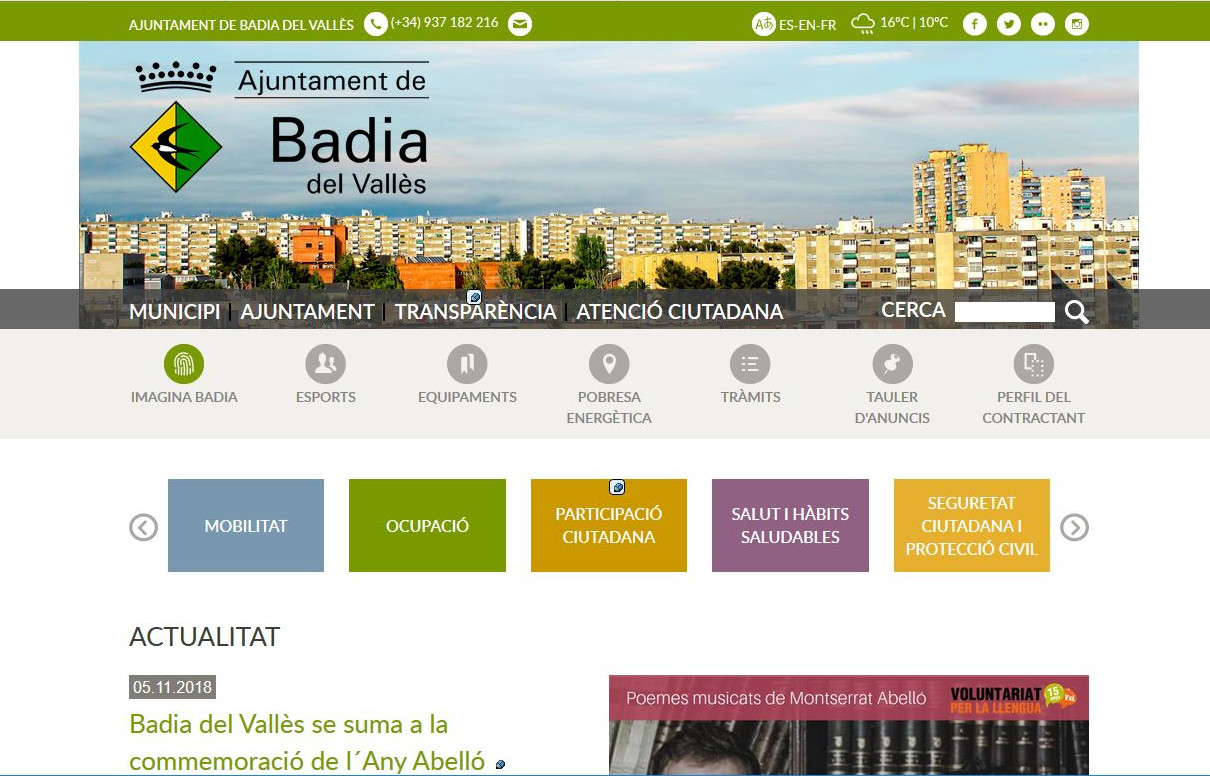 Web de l'Ajuntament de Badia del Valls