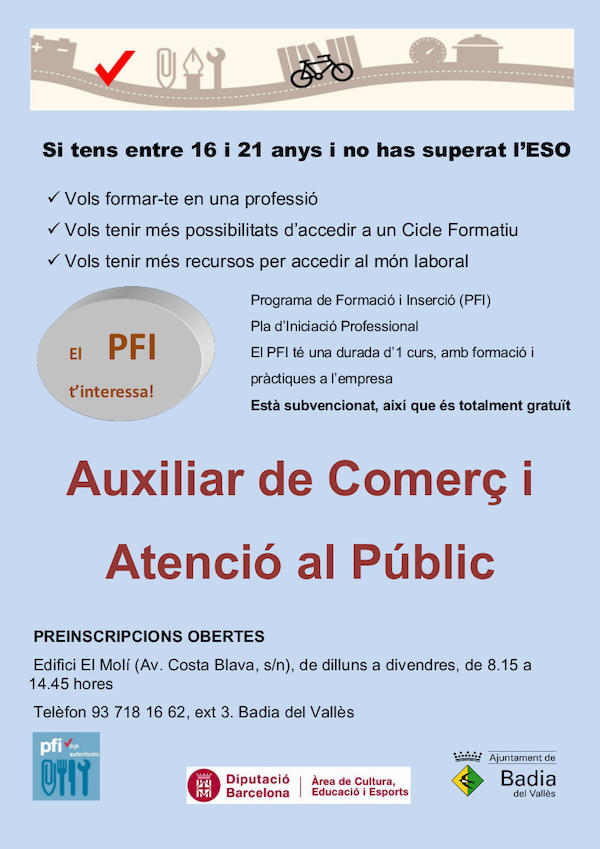 Cartell de promoció del PFI