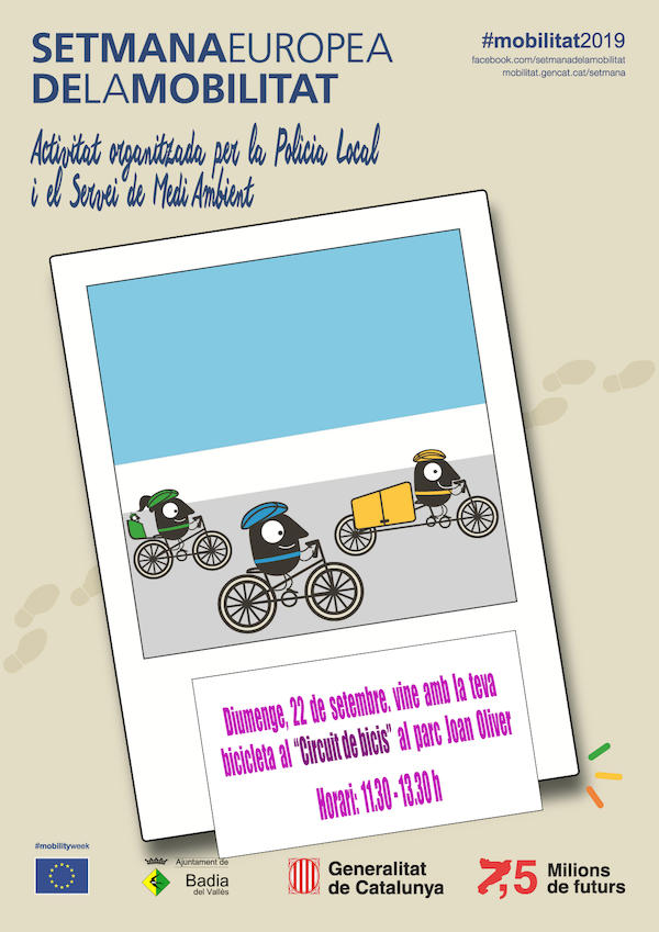 Cartell de la Setmana de la Mobilitat 2019 a Badia