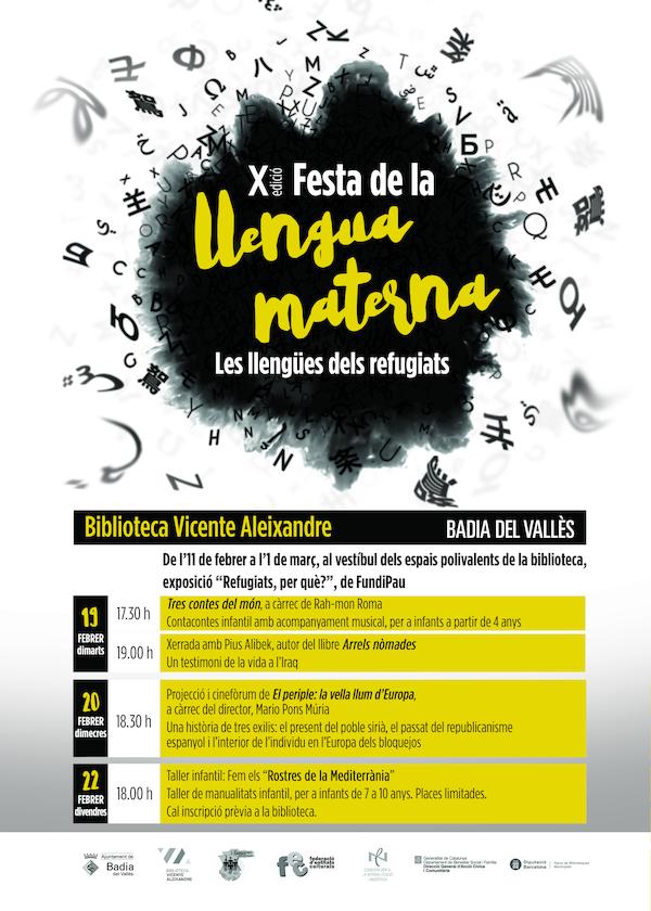 Cartell de la 10a Edició del Dia Internacional de la Llengua Materna a Badia