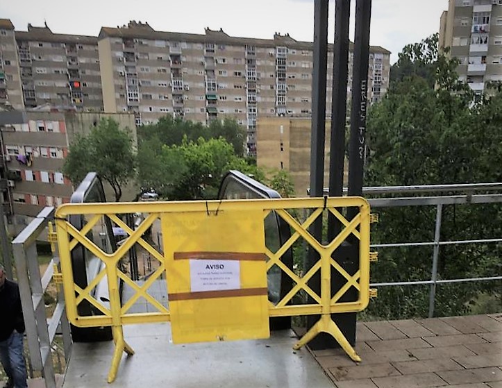 Senyalitzaci del tram afectat de les escales mecniques.