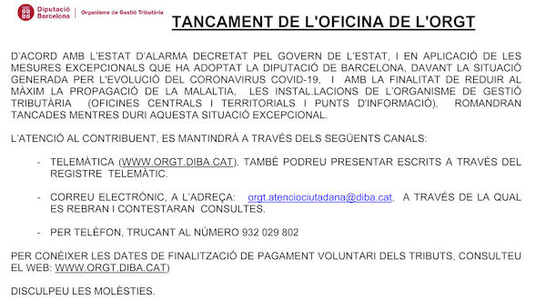 Cartell informatiu de l'ORGT