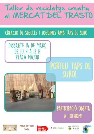 Taller de taps de suro al Mercat del Trasto