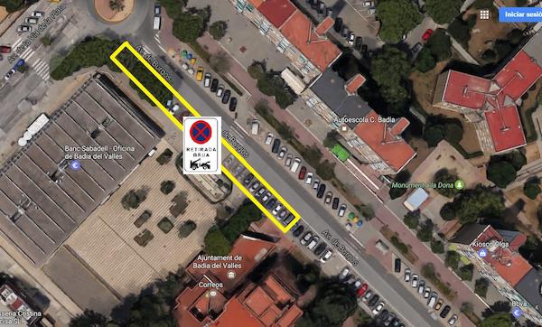 Llocs on no es pot estacionar a partir de les 15 hores.