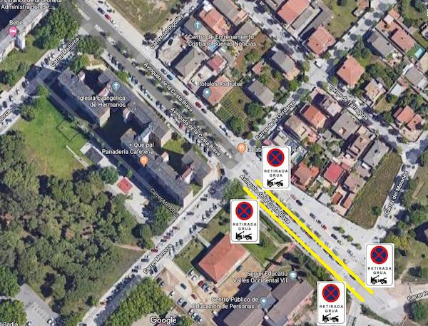 Llocs on no es pot estacionar a partir de les 15 hores.
