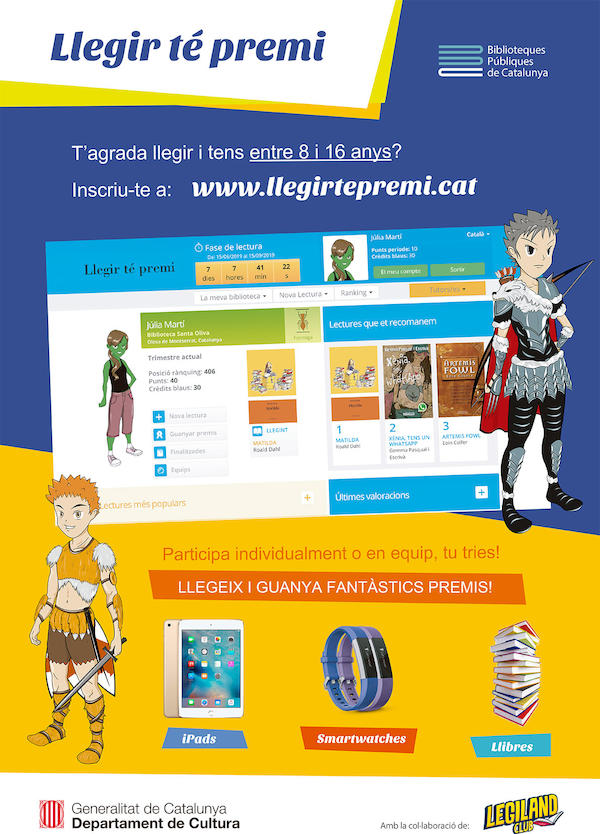 Poster de la iniciativa Llegir té premi