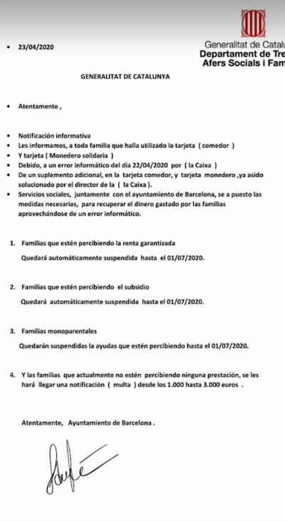 Missatge fals de whatsapp sobre les targetes moneder