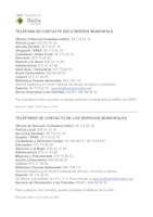 Cartell telèfons de serveis municipals