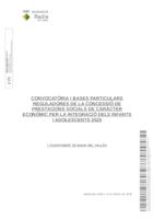 Convocatòria i bases particulars reguladores de la concessió de prestacions socials de caràcter econòmic per a la integració dels infants i adolescents 2020