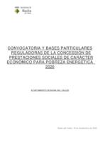 Convocatòria i bases particulars reguladores de la concessió de prestacions socials de caràcter econòmic per la pobresa energètica 2020 (castellà)