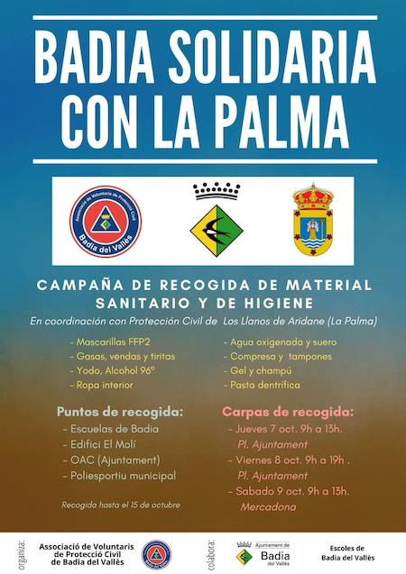 Cartell de la campanya solidària amb La Palma