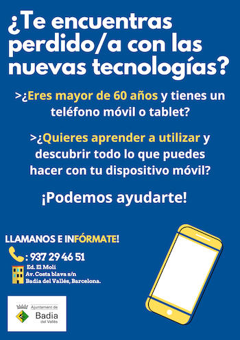 Formació sobre ús de mòbils per a la gent gran