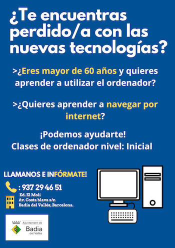 Formació sobre ús d'ordinadors per a la gent gran