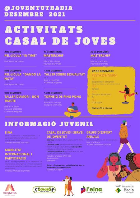 Activitats del Casal de Joves - desembre