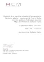 Memòria valorada de l´encapsulat de l´amiant a galeries i sanejament de l´interior de les cobertes als blocs d´habitatge abast del Mapa del l´Amiant de Badia del Vallès