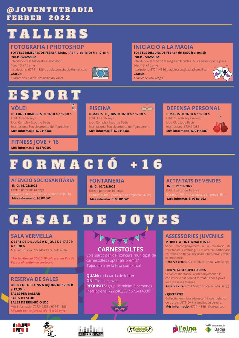 Activitats per a joves el mes de febrer