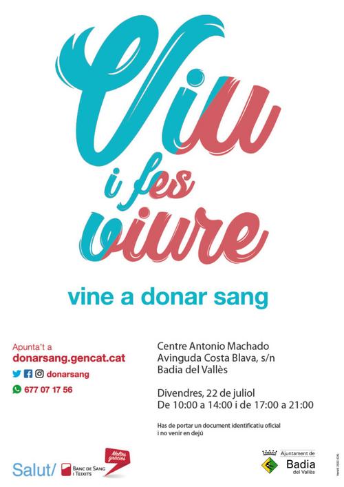 Cartell de la jornada de donació de sang