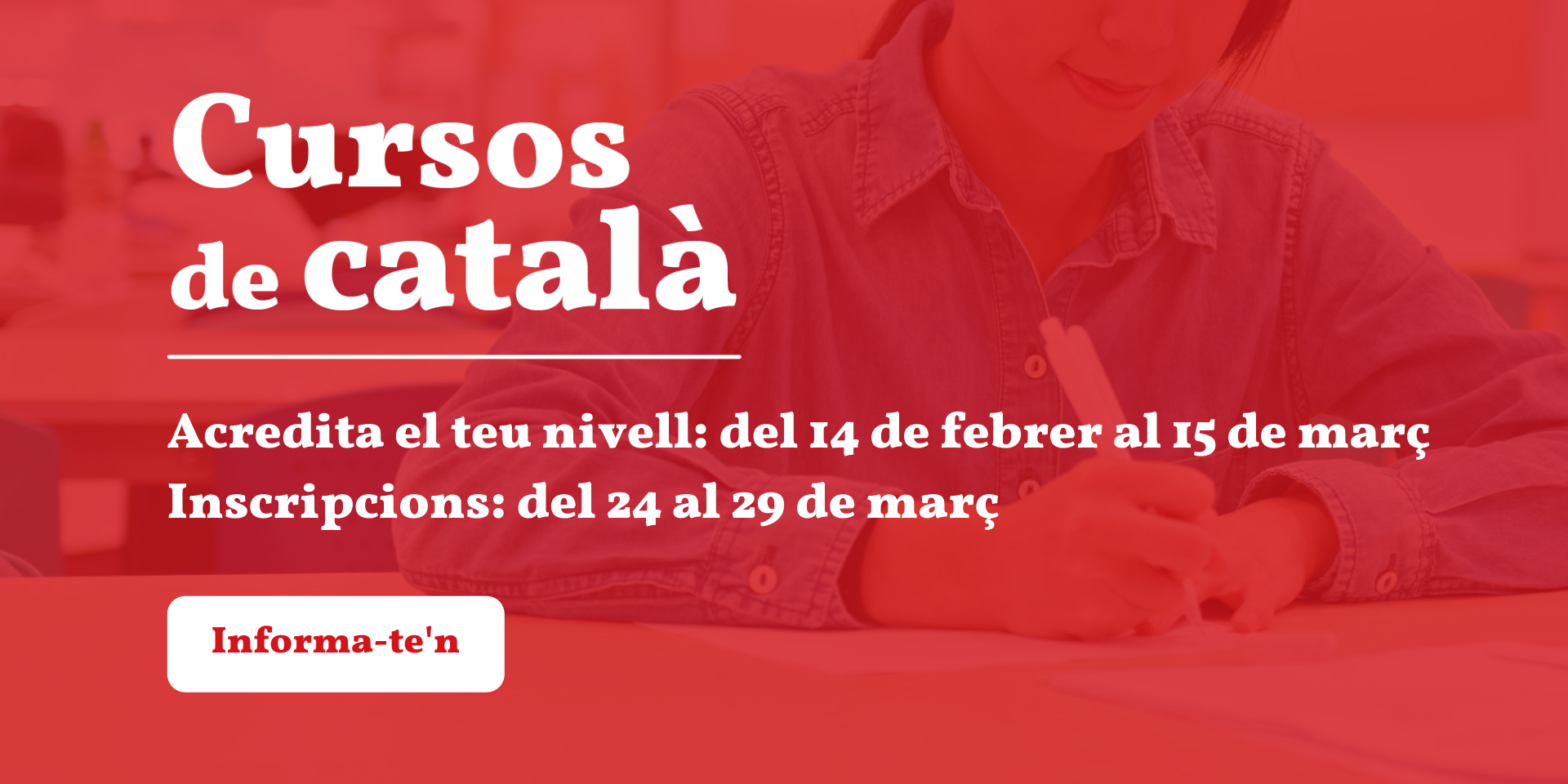 Dimarts finalitza el termini per demanar la prova de nivell per als cursos de catal per a persones adultes del tercer trimestre