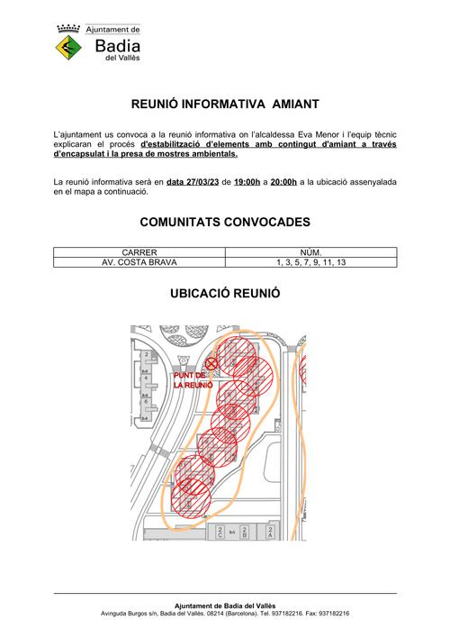 Cartell de la reunió del dia 27 a les 19 hores